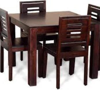 RIVES BROWN TABLE 4 CHAIR